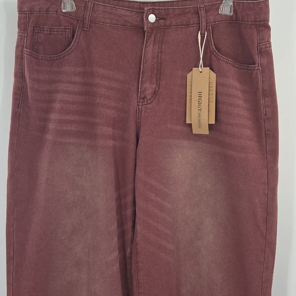Mens Red Wide Leg Skater Jeans NWT